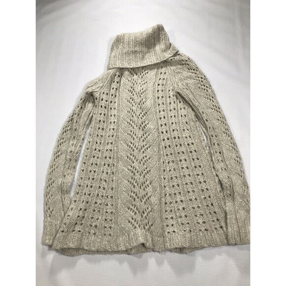 Anthropologie Sleeping on Snow Sweater Womens Small Cream Linen Wool Open Knit - Picture 8 of 10